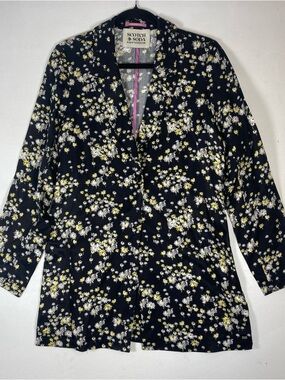Scotch & Soda Amsterdam Jacket Womens Small Park In Bloom draped blazer belt